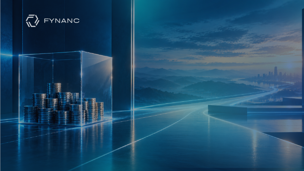 Fynanc blog thumbnail illustrating strategic liquidity, with capital reserves in a transparent glass vault and illuminated pathways leading towards future investment opportunities, set against a blue and teal financial landscape.